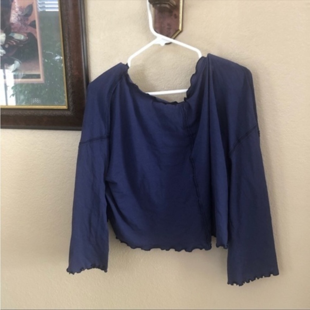 NWT Free People Moonlight Surf Cropped Bell Sleeve Top Size Large - Picture 4 of 6